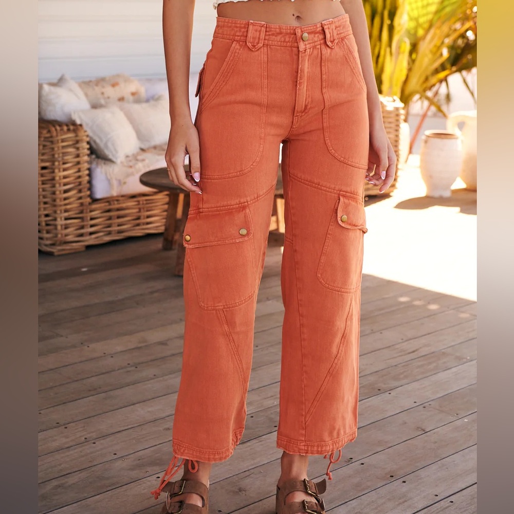 Free People Come And Get It Utility Pants In Spice